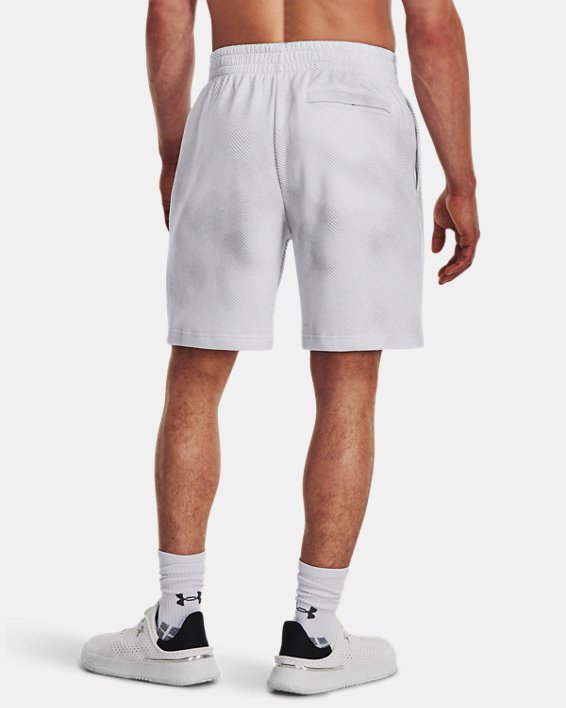 Shorts UA Rival Fleece Printed para hombre, White, pdpMainDesktop image number 1